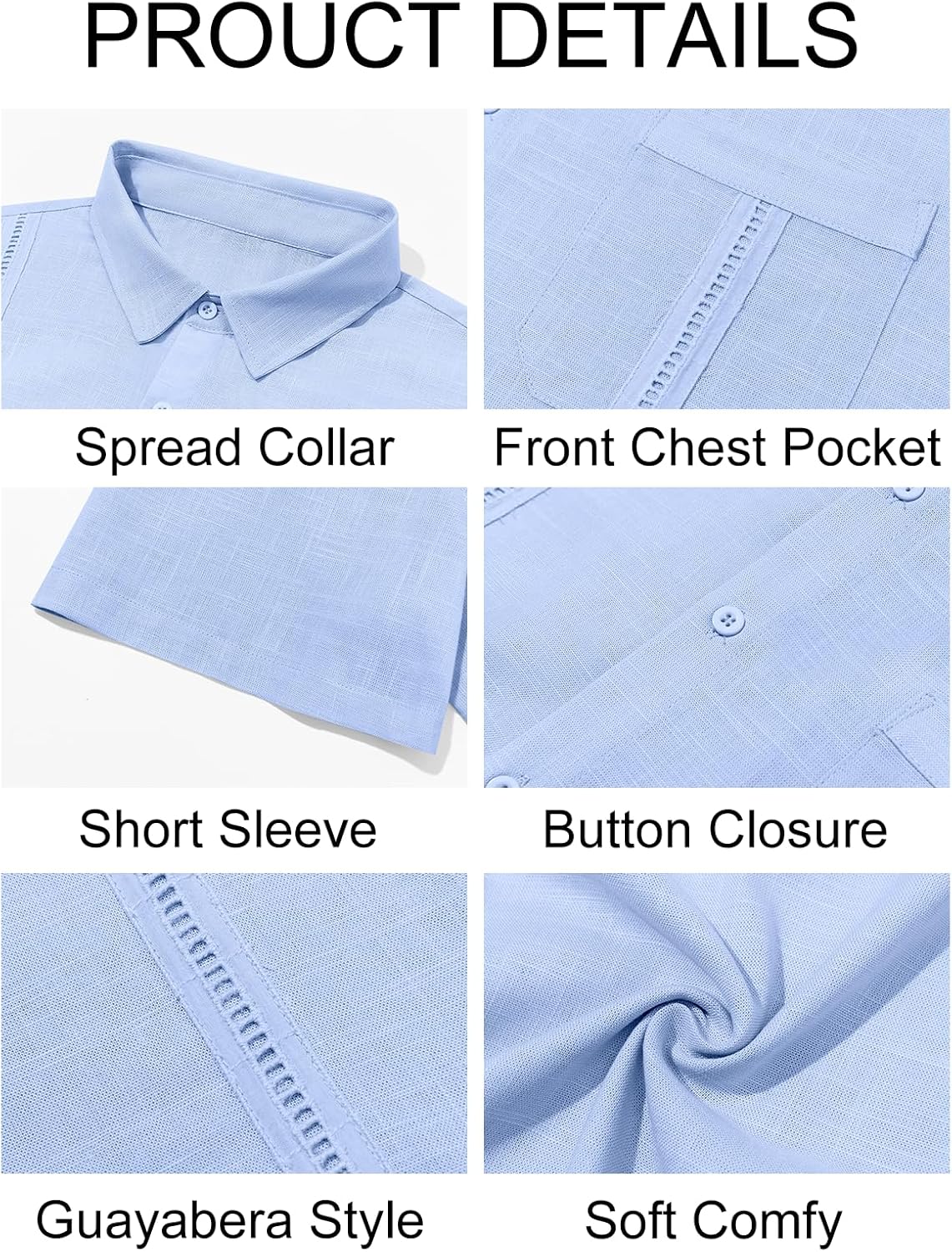 Runcati Mens Cuban Guayabera Shirts Button Down Short Sleeve Shirt Casual Mexican Summer Beach Wedding Tops with Pocket - Image 5