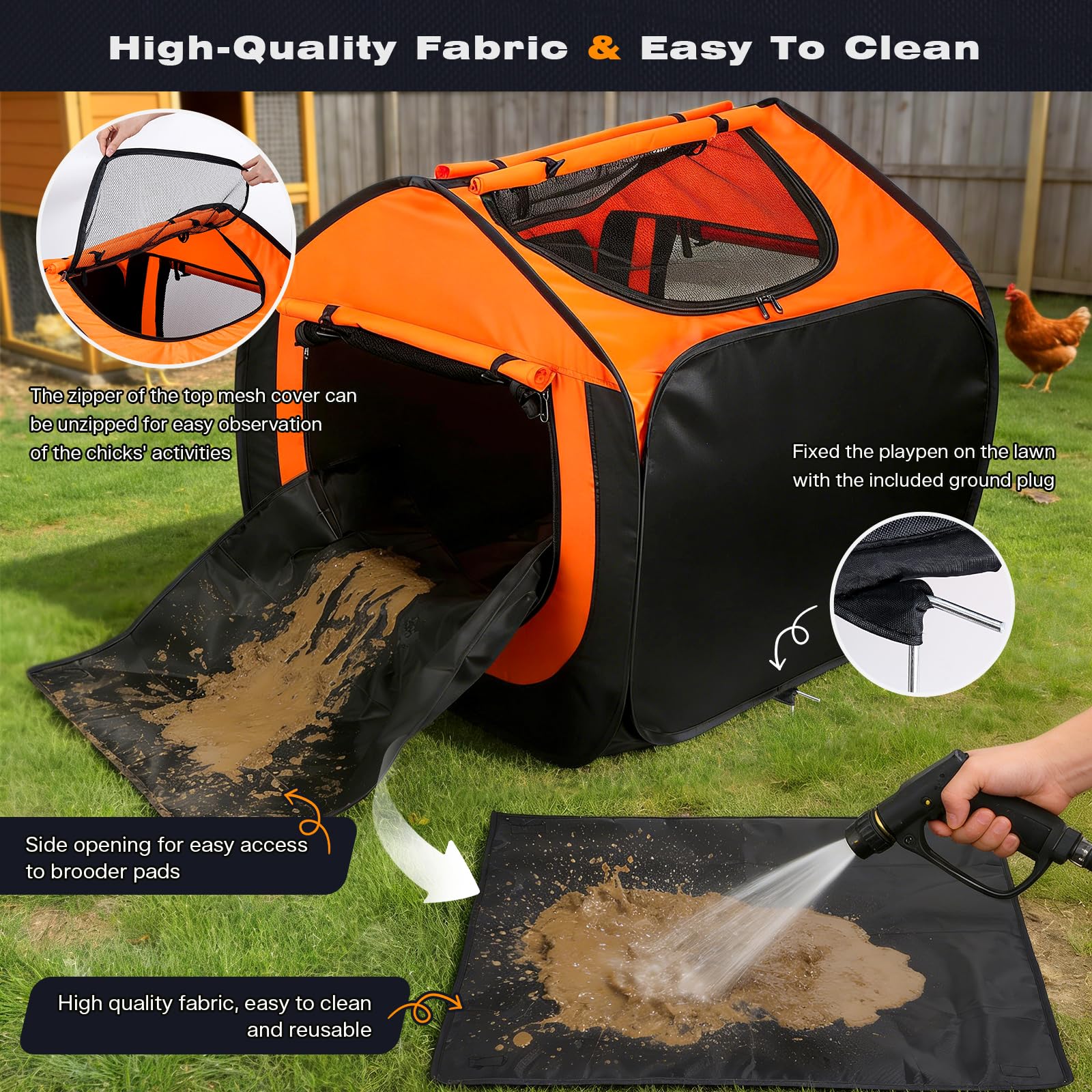 Parc pour Petits Animaux, Cages pour Poussins Caneton, Enclos Portable pour Chiot Chat Lapin, Enclos pour Chat extérieur Parc Chiot Cloture Anti Fugue Chien Enclos Tortue Lapin Cochon d'Inde