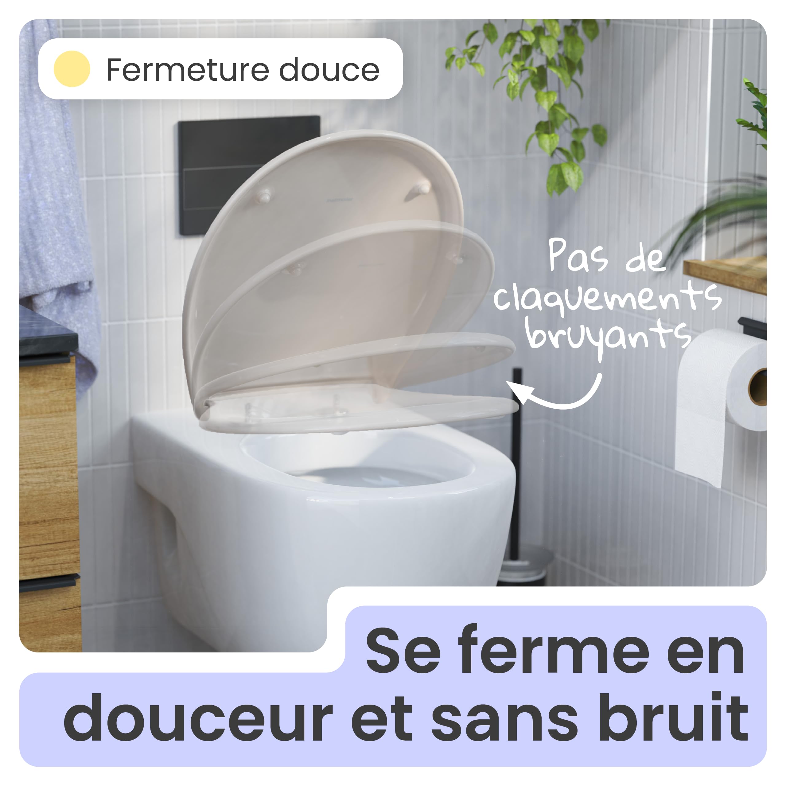 instmaier Alma | Abattant WC avec abaissement automatique | Siège de WC Bahama beige | Forme ovale | Duroplast | Lunette de WC avec Quick Release | Fabriqué en Allemagne | Stable jusqu’à 250 kg