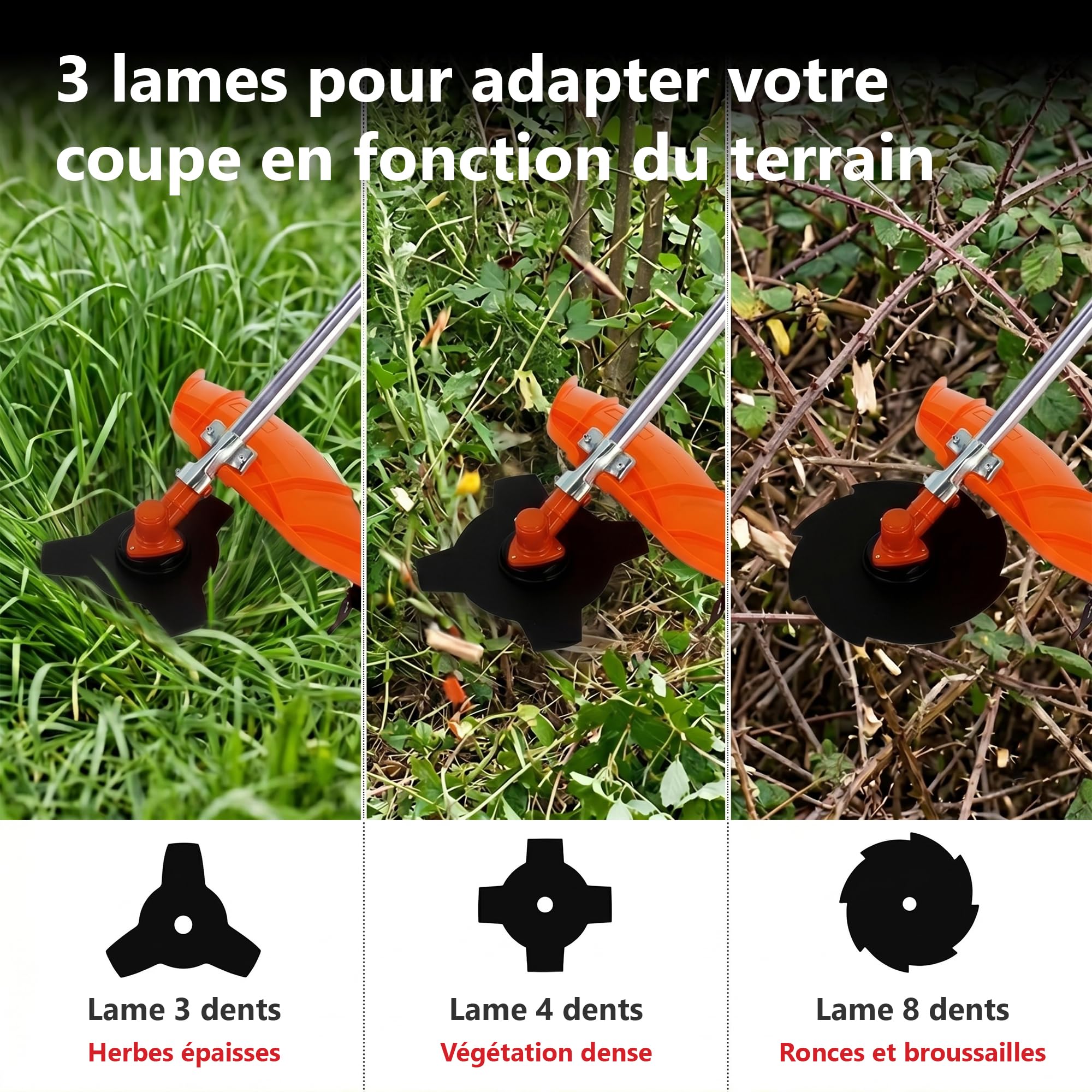 GT Garden Débroussailleuse Thermique, 52 cm3, 3 CV