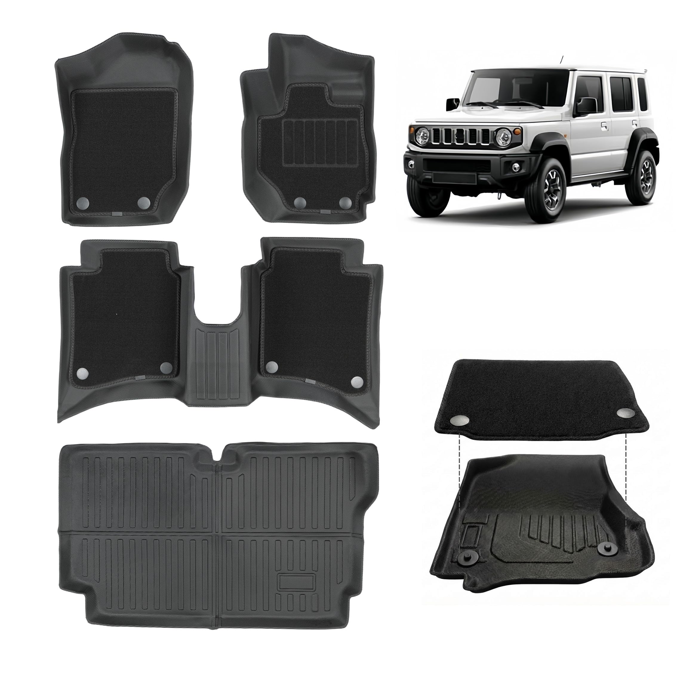 Amazon | HLIFE スズキ ジムニー ノマド フロアマット JC74W 5ドアAT車