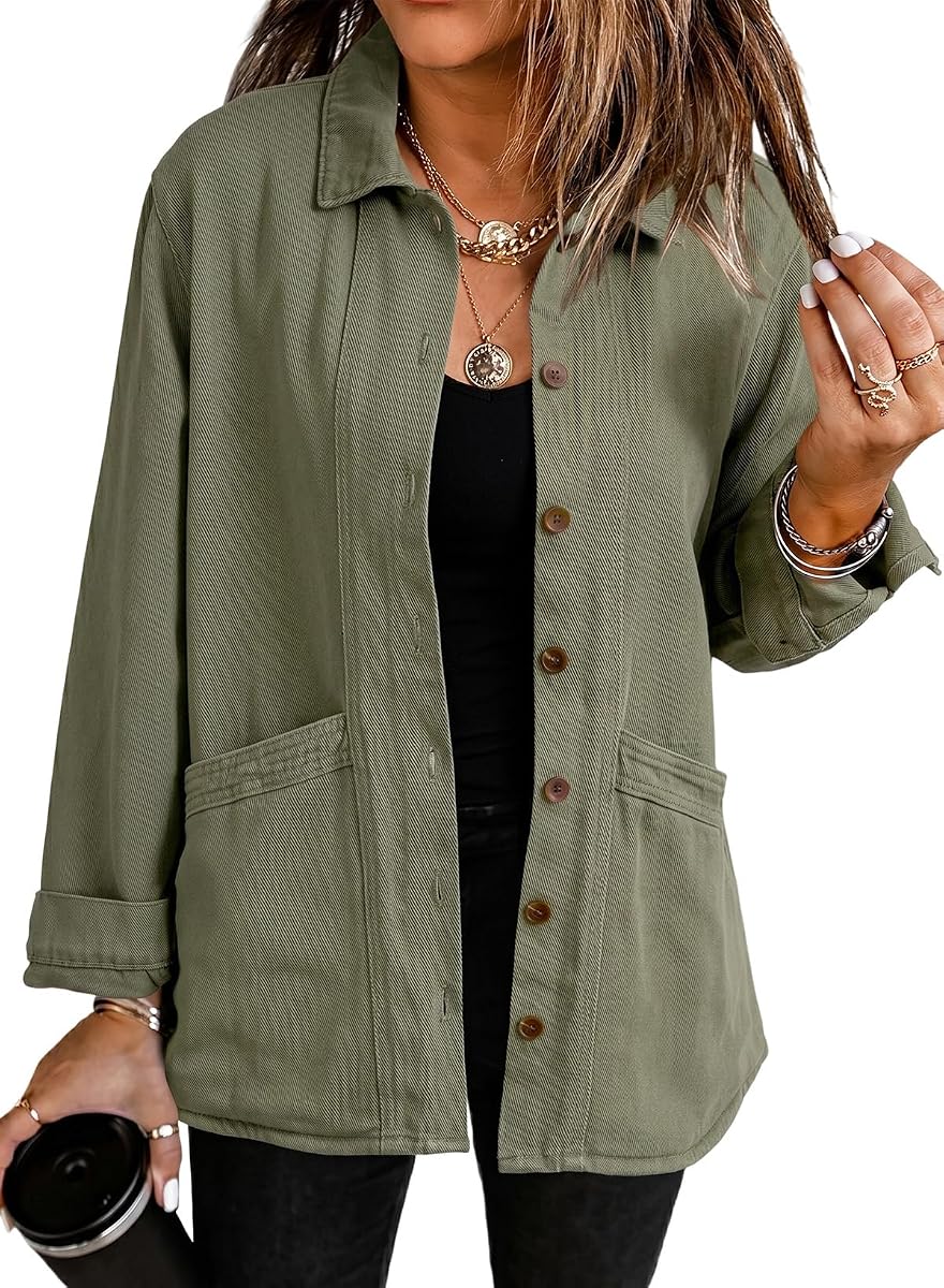 Chaqueta vaquera para mujer Chaqueta vaquera de gran tamaño con botones y abrigo