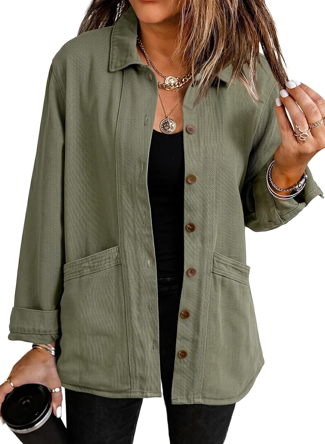 Dokotoo Womens Jean Jacket Denim Oversized Button Down Denim Jackets Coat