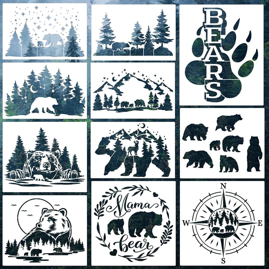Amazon.com : Bear Stencils for Wood Burning 12