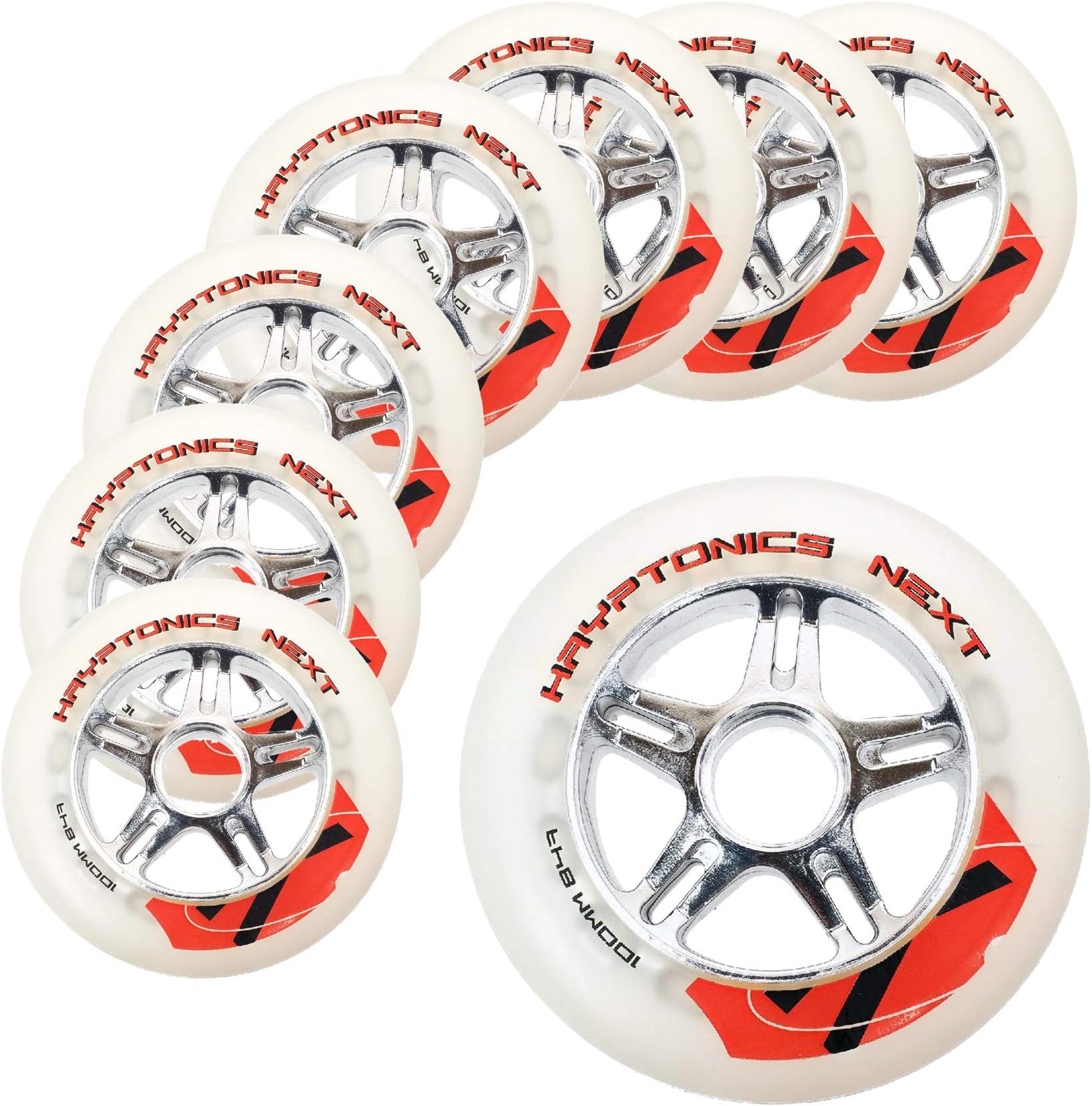 KRYPTONICS Next - 8 Wheels - 90MM, 100MM - 84A - Color: Natural/Chrome Inline Wheels - Yellow Spots (90 MM)