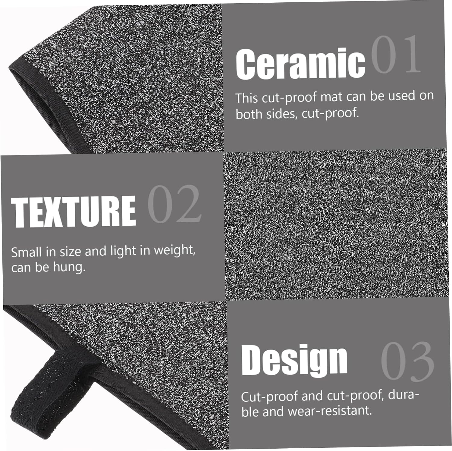 MAGICLULU 3pcs Double-sided Cut-resistant Table Mat Protective for Home Use for Kitchens and Dining Tables Black Design