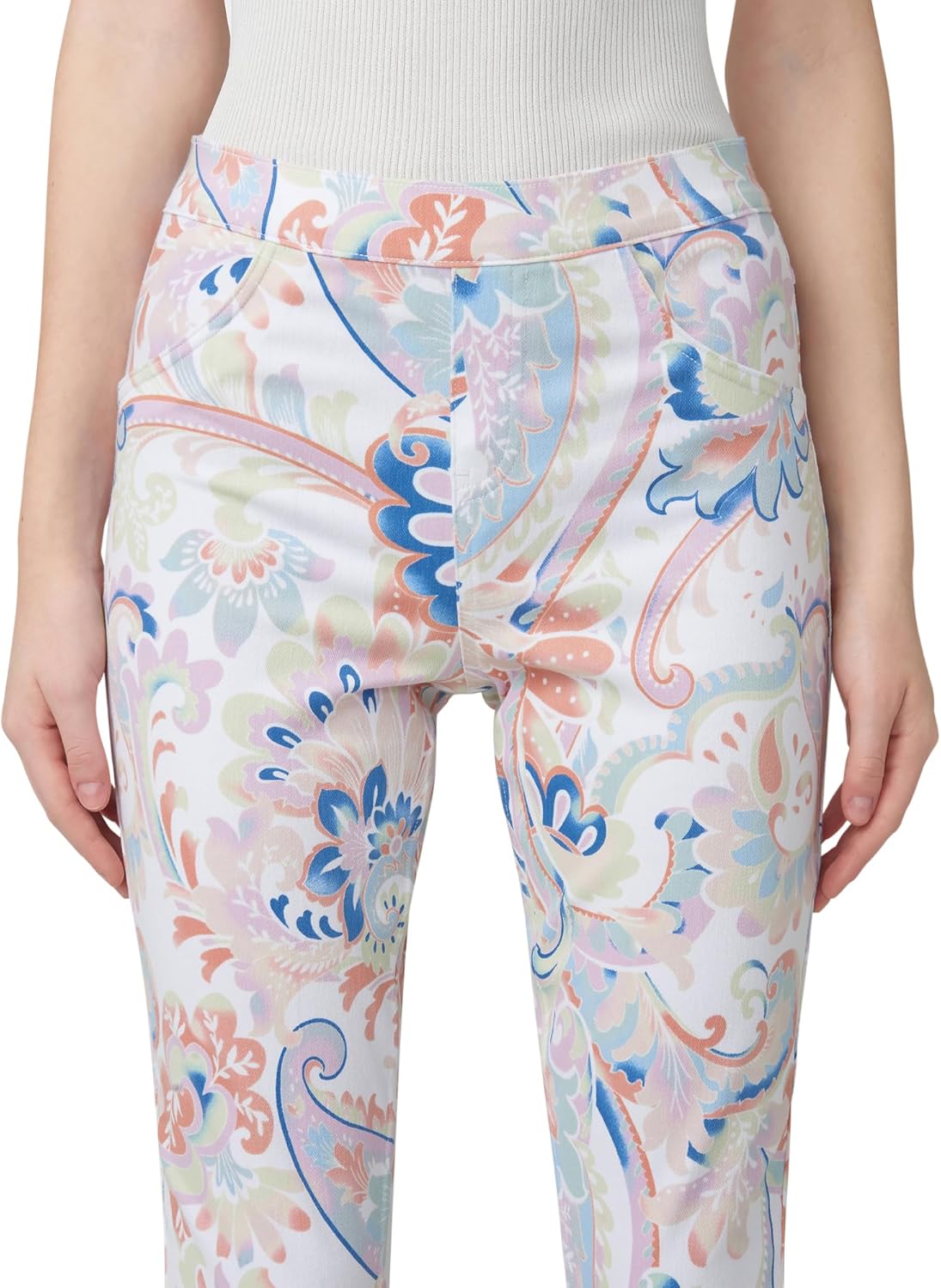 HUE Womens Ultra Soft High Waist Denim Capri Leggings - Image 4