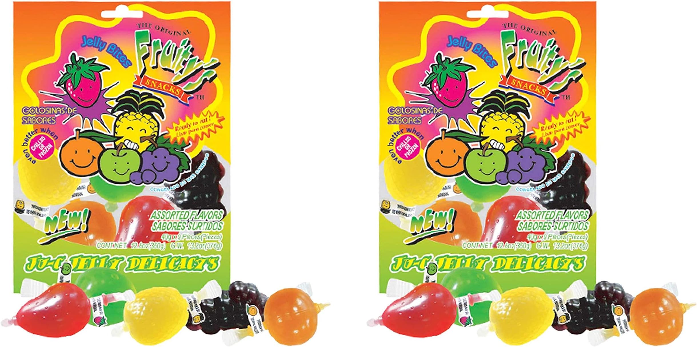 DinDon JU-C Jelly Fruity Snacks Golosinas de Sabores 11.8 oz Bag 3 Pack (JU-C Jelly) Pack of 2