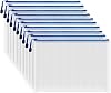 10 Pcs Zipper File Bags, Waterproof Plastic Mesh Pouch for Office School, Board Game Storage Bags (B5 Size 11.4''x8.2'', White and Blue)
