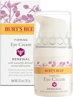 Burt's Bees Renewal Firming Eye Cream - Bakuchiol Natural Retinol Alternative Reduces Wrinkles, Dark Circles & Crow's Feet, 99% Natural, 0.5 oz