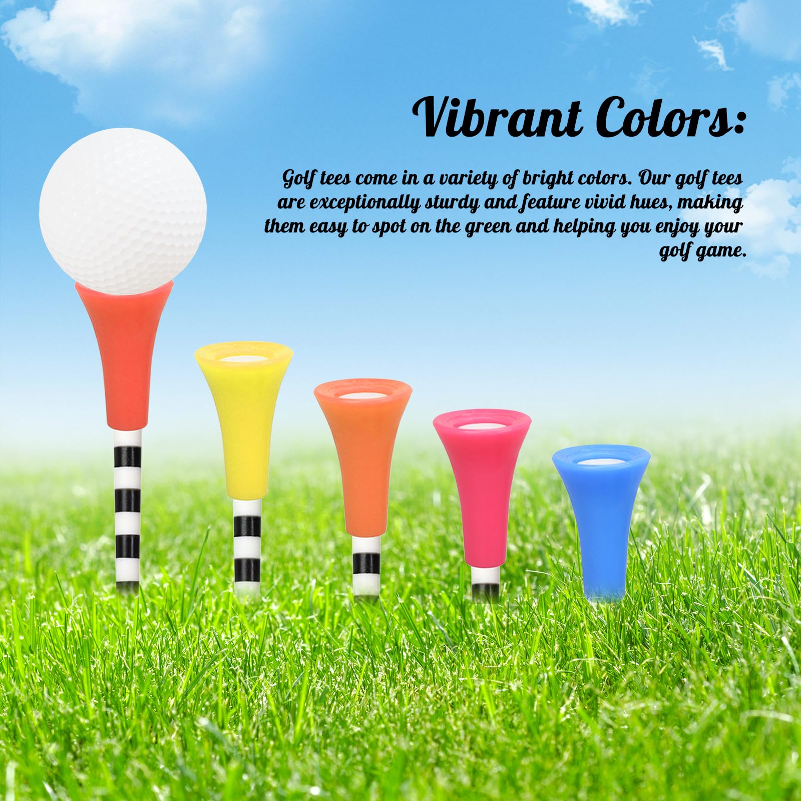 50 Pezzi Tee da Golf in Plastica,Tee da Golf Colorati di Colori Vivaci con Parte Superiore in Gomma Ammortizzata Ideali per Golfistas,Tee e Allenamento - 83 mm