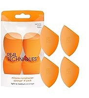 Vista 8 de Real Techniques Esponja Miracle Complexion, esponja mezcladora de maquillaje, para base líquida y crema, ofrece cobertura ligera a media, maquillaje