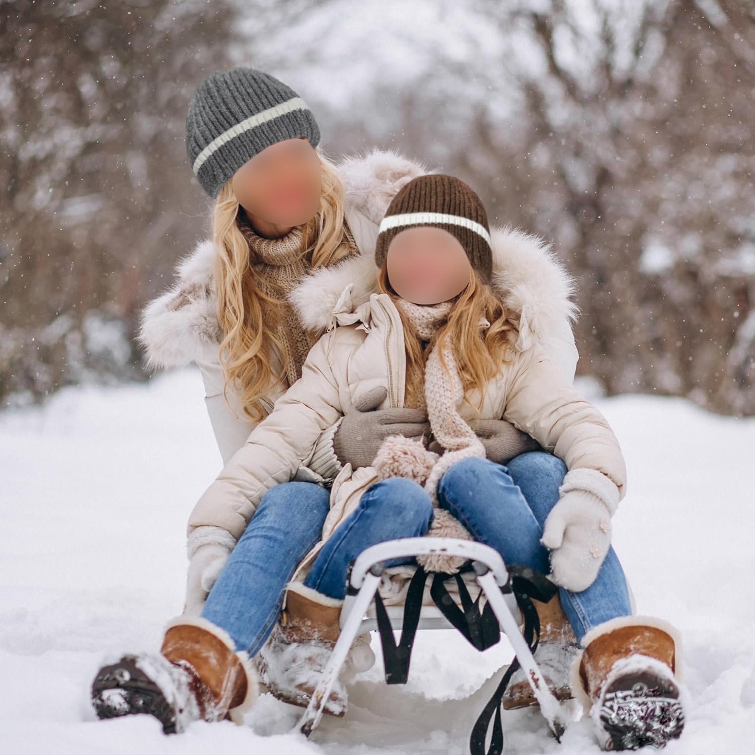 Womens Winter Beanie Hat Touchscreen Gloves Long Scarf Set with Fleece Lined Knit Skull Caps for Cold Weather S-Y-H1