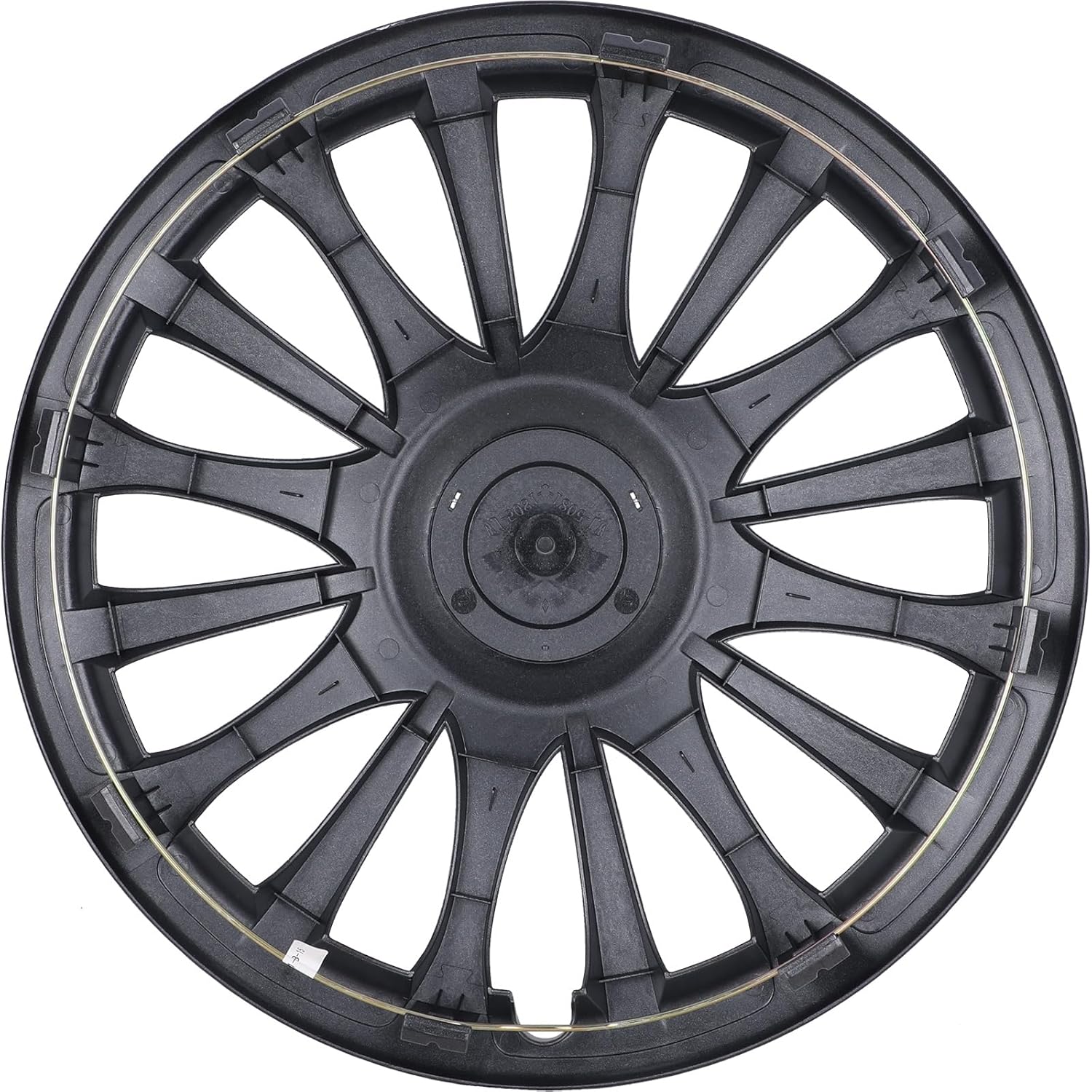 AUTOWIKI 15" Hubcaps for Cars, 4 Pack 15 inch Universal Wheel Rim Cover Replacement, R15 Snap On Wheel Cover Kit, Black Lacquer