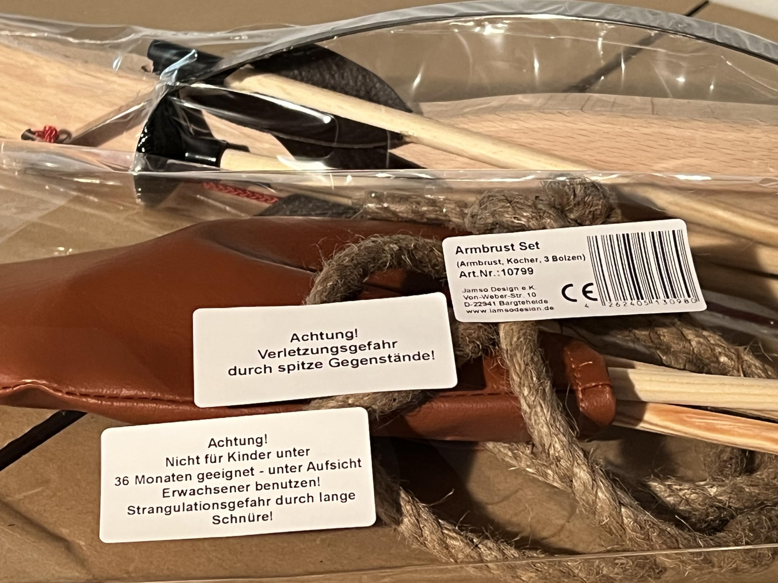 Großes Armbrust-Set: Armbrust + Köcher + Bolzen/Pfeile | Ritter, Piraten, Schießsport für Kinder