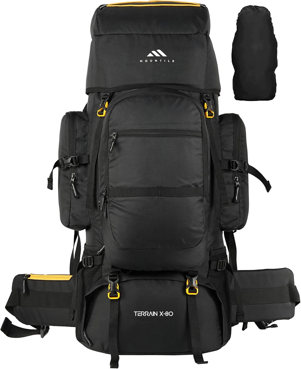 TERRAIN X-80L Travel Backpack with Water Proof Rain Cover - Camping Hiking Rucksack Trekking Bag - MTX03, ENGLISHBLUE, 2XL, Casual