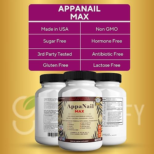 Miniatura 5 de AppaNail MAX Suplemento para la piel y las uñas, 60 cápsulas, con biotina 5000mcg, vitaminas, minerales y complejo herbario (2)