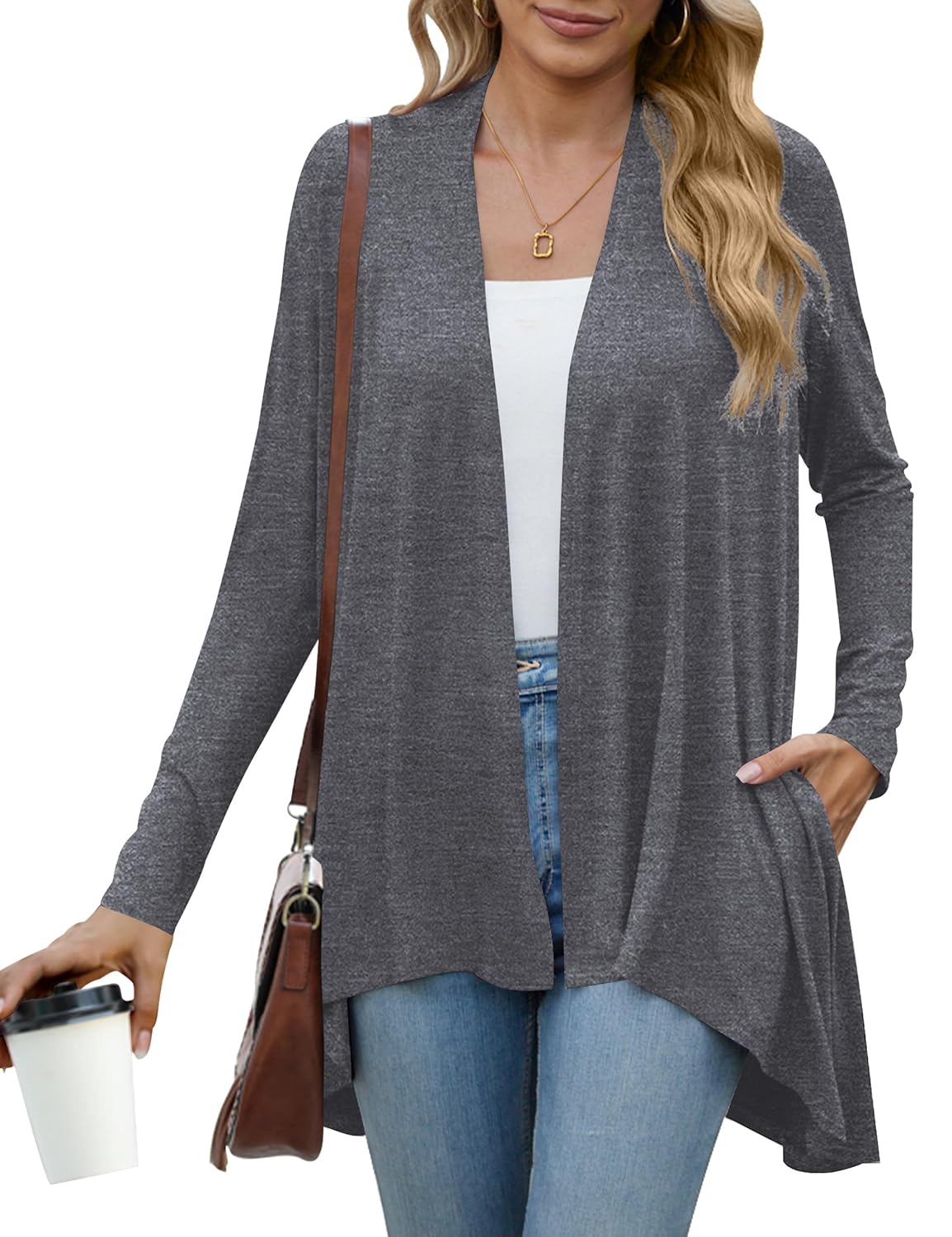 Women's Casual Long Sleeve Open Front Lightweight Drape Cardigans with Pockets - Review, Price and Buying Guide