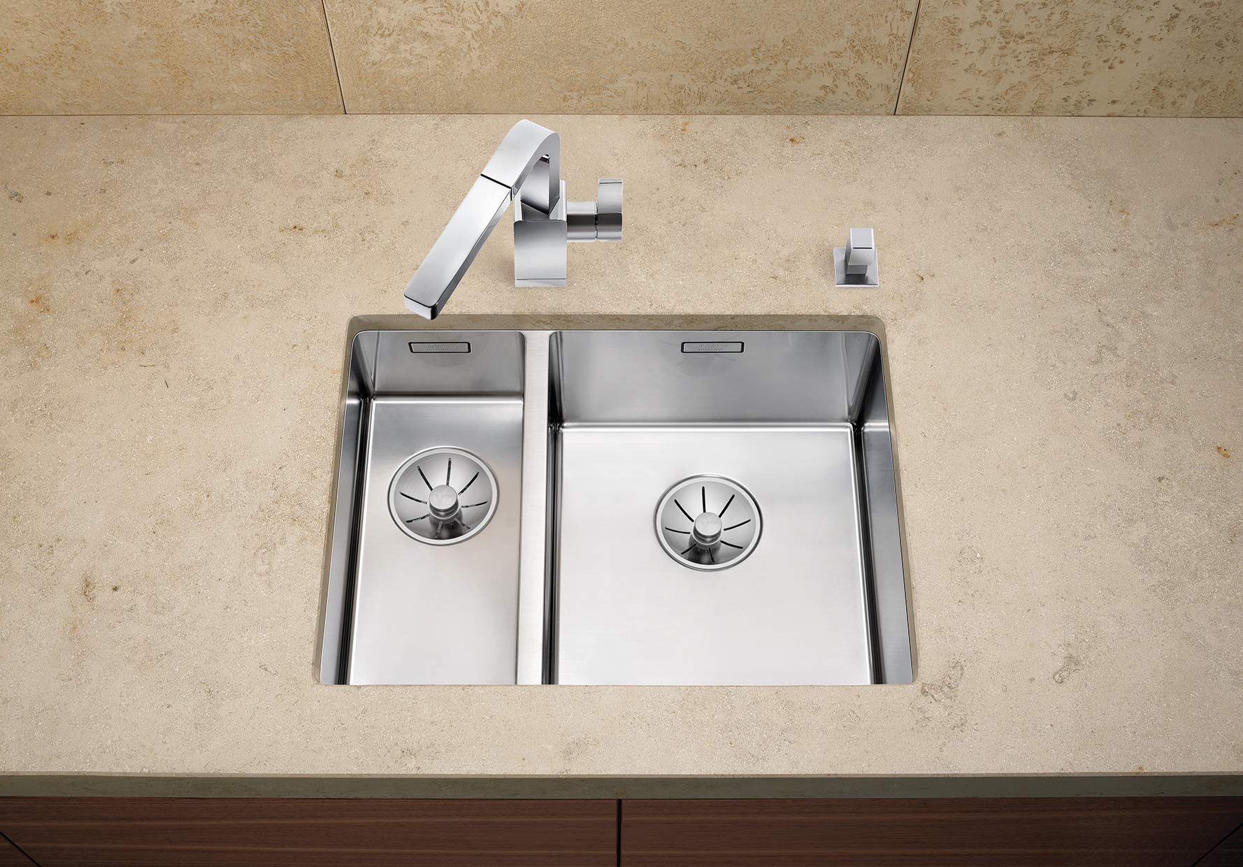 Blanco 521609 | Évier de cuisine en acier inoxydable CLARON 340/180-U | Couleur/Finition : acier inoxydable