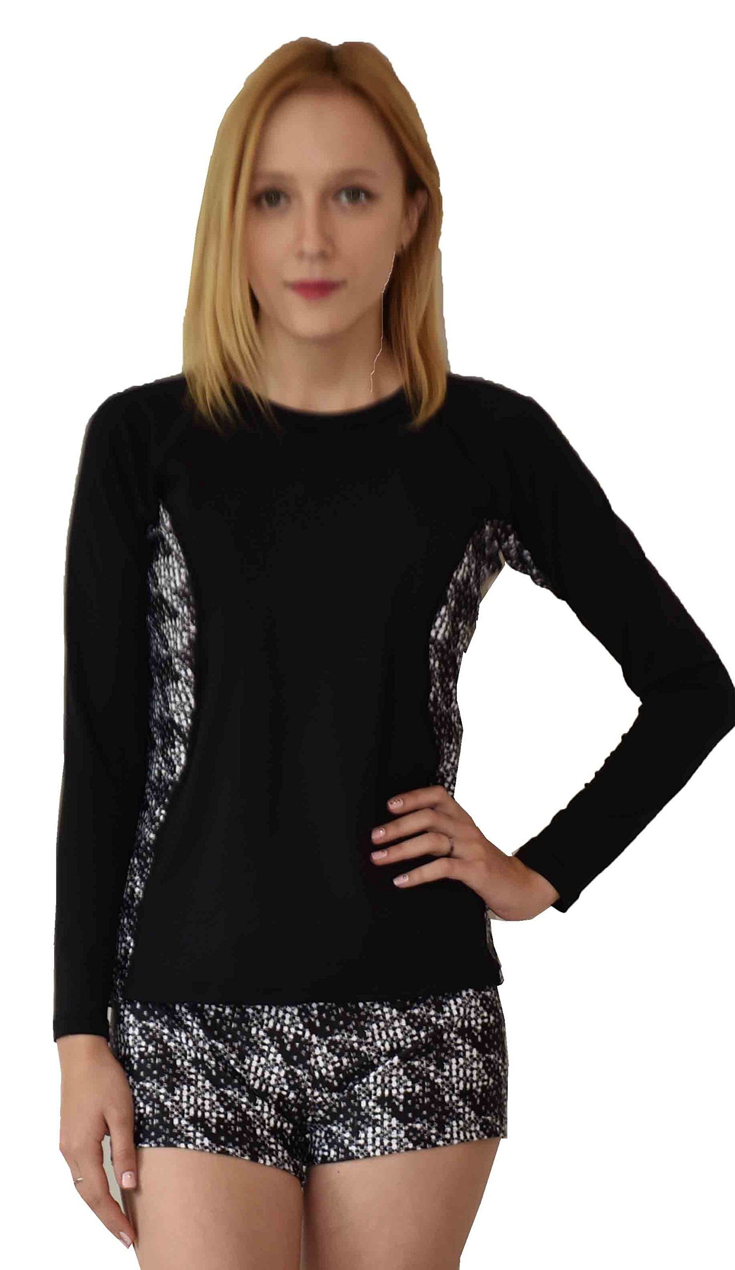 Private IslandWomen UPF 50+ Rash Guard Top Swimsuit Long Sleeve Shirt Workout (RGT)