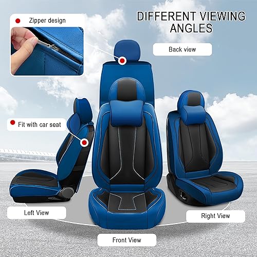 Miniatura 6 de Sijiuhao Juego completo de 5 fundas de asiento de automóvil para Chevrolet Cruze 2011-2019, fundas de asiento delantero y trasero, juego de
