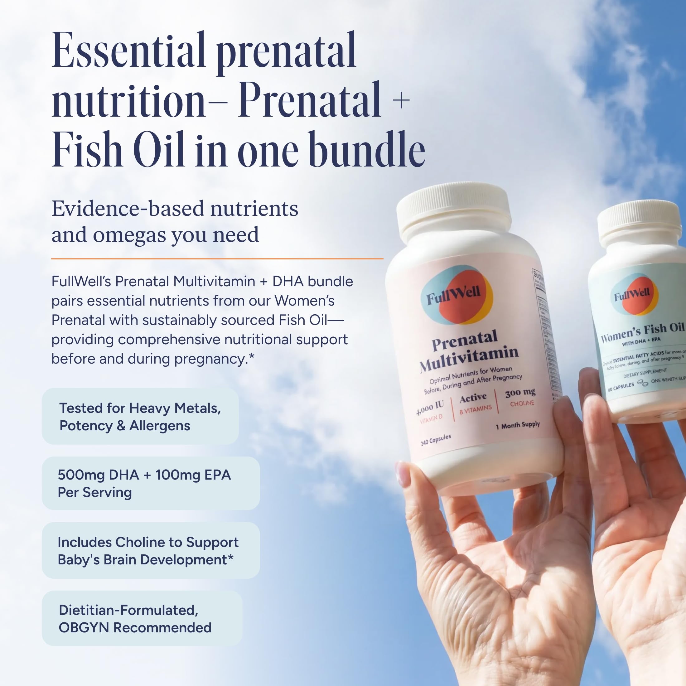 FullWell Women's Prenatal Essentials Bundle, 30 Servings — Amazon image 2