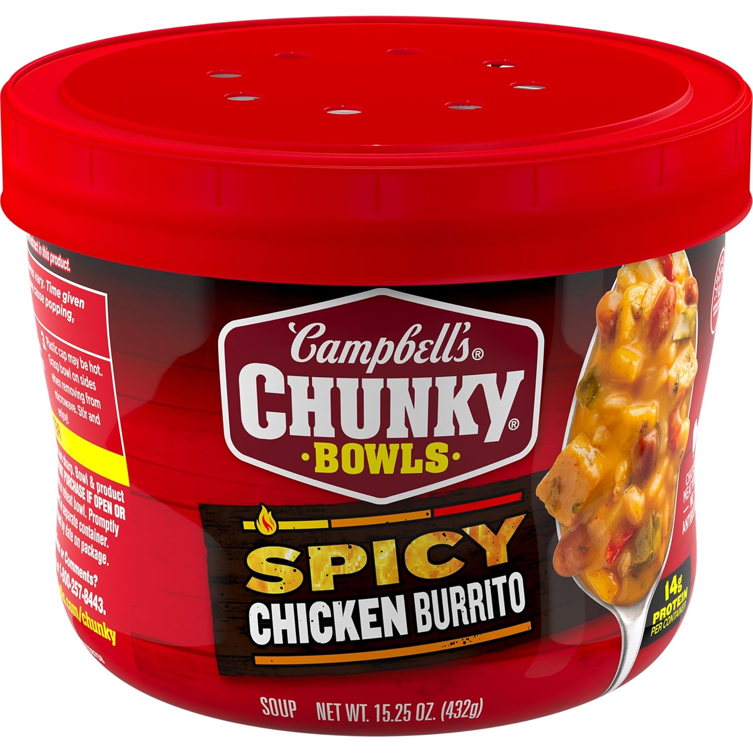 Campbell's Chunky Soup, Spicy Chicken Burrito Soup, 15.25 oz Microwavable Bowl