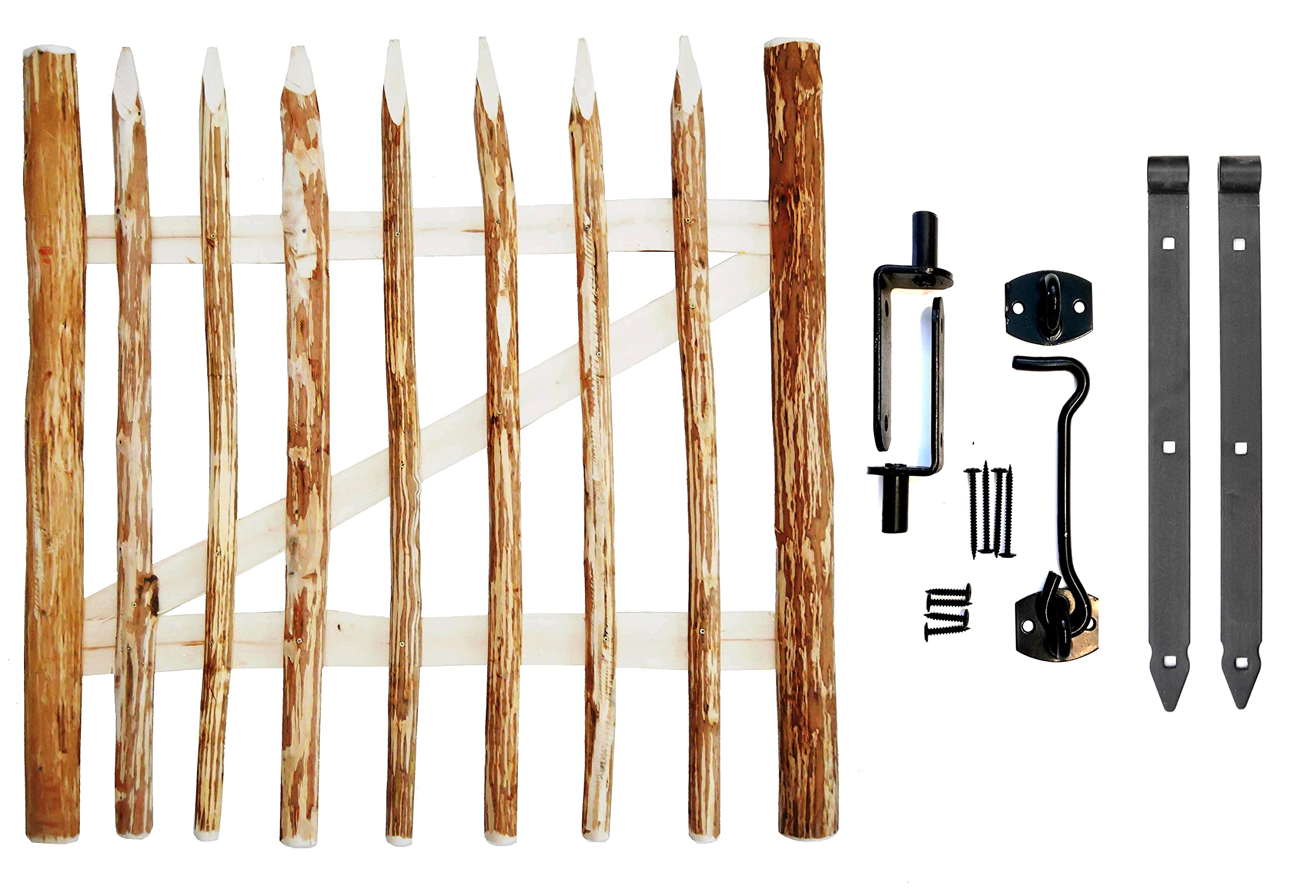 Gartentor Zauntor Haselnuss Staketenzaun Gartenzaun Garten Tür Holztor Hof Tor Zauntor für Staketenzaun Höhe 50cm (V11-50)