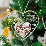 XRLSG Custom Christmas Ornament Photo Crystal Ornament Personalized Picture Text Ornaments for Christmas 2025 with Gift Box Hanging Xmas Tree Decor Ornament Gift for Family Couple