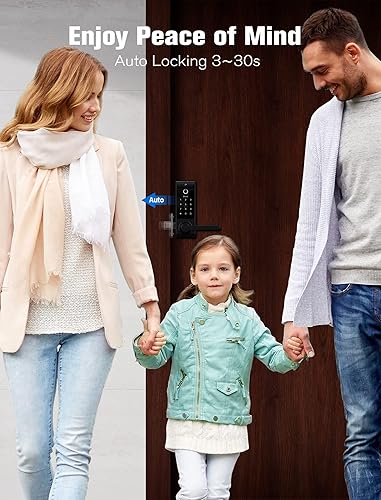 Miniatura 9 de Cerradura inteligente sin llave, cámara 3 en 1+timbre+huella dactilar, WiFi con asa, control de aplicaciones, antimiradas, bloqueo automático, IP65