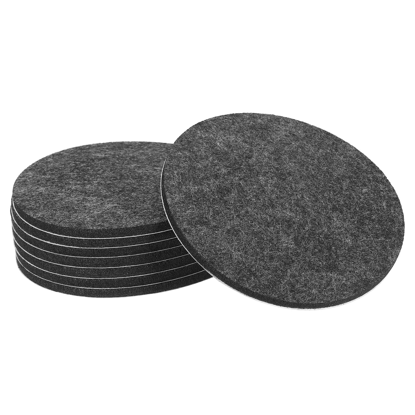 sourcing map 8Pcs Non Slip Felt Furniture Pads, 127mm Round Self Adhesive Felt Bumpers Noise Reducing Furniture Feet Floor Protector for Chairs Tables Furniture Legs (Gray 5mm Thick) — image 1