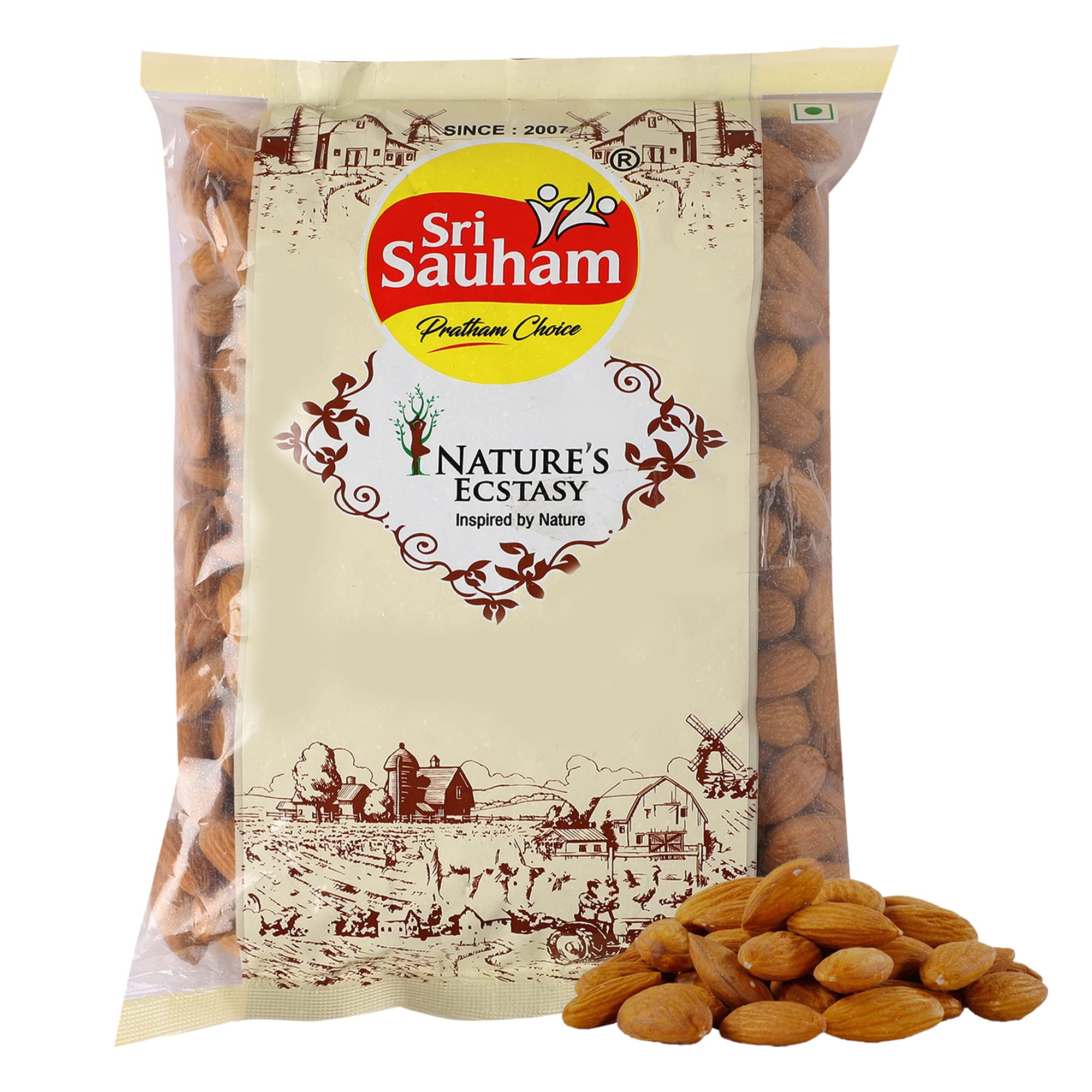 Sri Sauham California Almonds Nuts and Dry Fruits - Premium 500gm Pack of Raw Almond - Fresh, Crunchy Nuts - 100% Natural, High-Fiber & Big Size Badam Giri Packet (B0CXPY52CV) Amazon Price History, Amazon Price Tracker