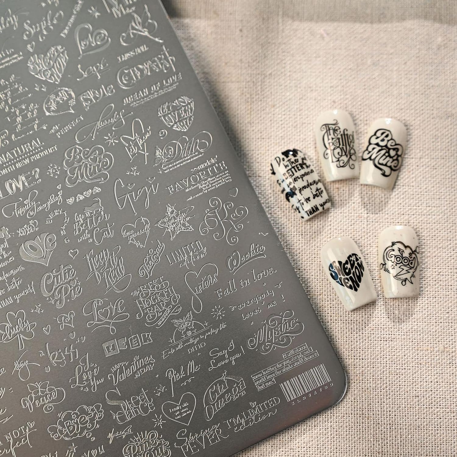 Stainless Steel French Manicure Plate Heart Theme Stamping Metal Texture Suitable for Nails Decors Application Transfer