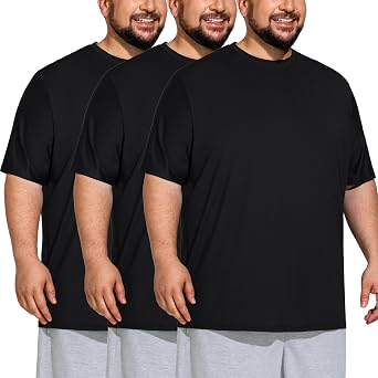 Mens Big & Tall T-Shirts 3 Pack Dry Fit Short Sleeve Tee
