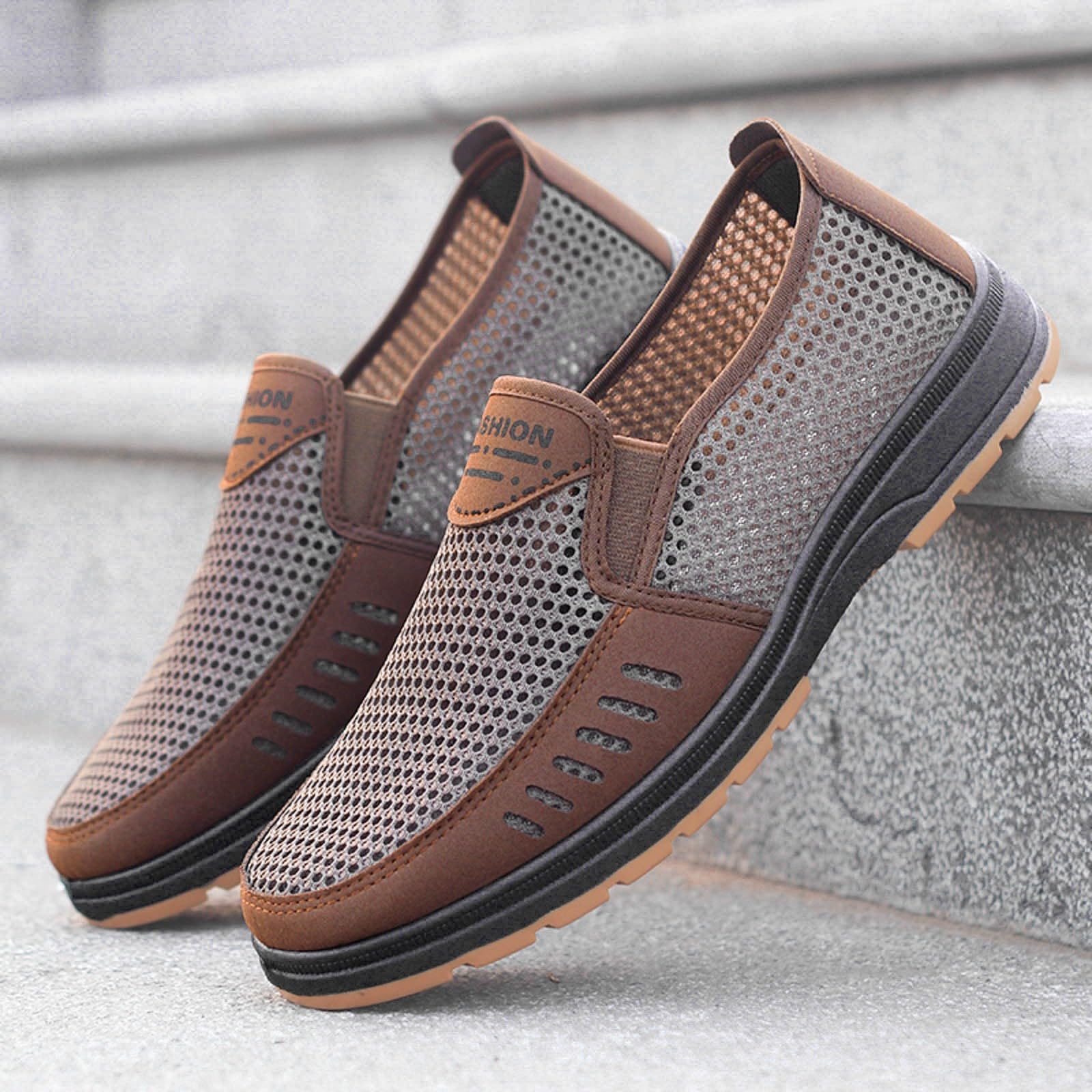Zapatos para hombre Reino Unido Retro Mesh Transpirable Casual Zapatillas, café, 39 1/3 EU