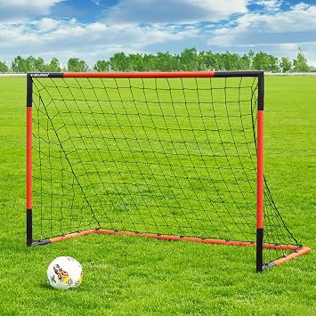 KAIHAOWIN Soccer Goal 3x2.5|6x4|8x6|10x6.6-Steel Frame Goal Post All Weather Soccer Net-Quick Assembly Training Sports Soccer Goals for Backyard Indoor Outdoor-Heavy Duty Metal Soccer Goals