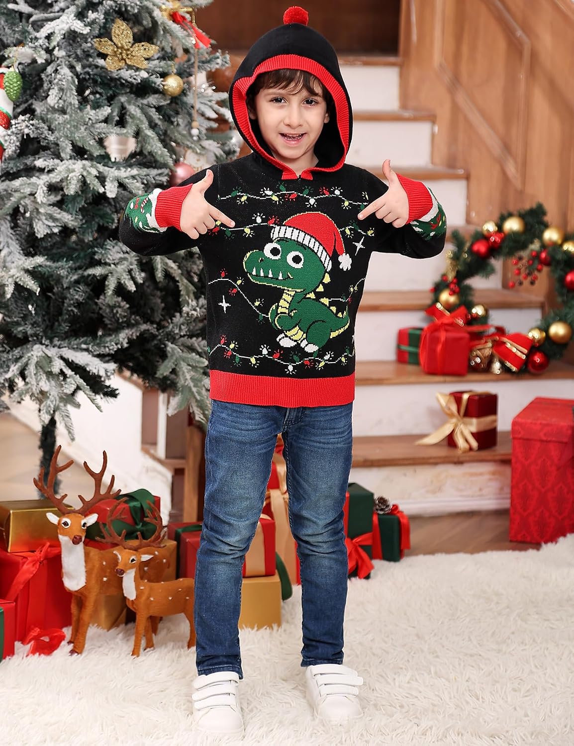 westwolf Boys Kids Ugly Christmas Sweater Girls Xmas Sweatshirt Pullover 2-7