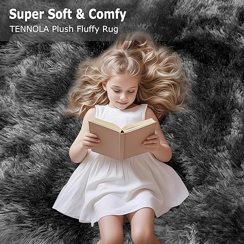 Miniatura 9 de Alfombras de área súper suaves y esponjosas, de 5 x 8 pies, alfombras peludas para sala de estar, dormitorio, alfombra mullida de dormitorios y