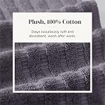 Amrapur Overseas 6-Piece Yarn Dyed Oxford Stripe Jacquard/Solid Ultra Soft 500GSM 100% Combed Cotton Towel Set [Grey Lavender]