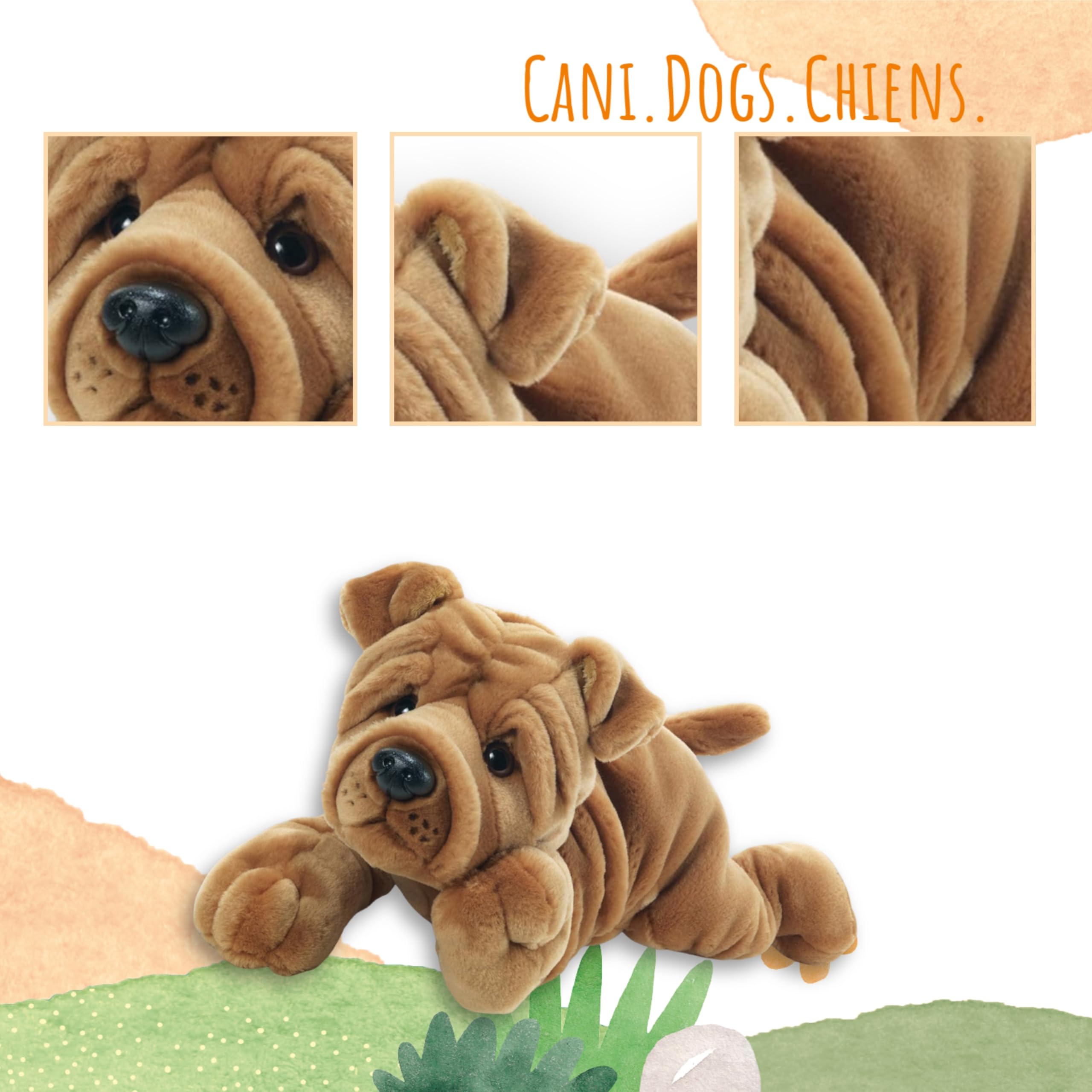 Plush & Company - 05925 - Peluche - Ruga Chien Sharpei Allongé - 40 cm