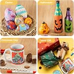 Ohuhu Marqueurs de peinture acryliques Conseils doubles : 36 Pince aux couleurs & Stylos de peinture haute opacité Acrylique Marqueurs imperméable 3D Imprime Egg Wood Glass Céramique DIY Artisans et artisans - Akaka