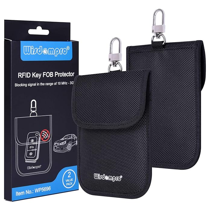Buy Faraday Bag for Key Fob, Wisdompro 2 Pack RFID Key Fob Protector RF