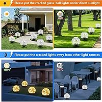 Vista 4 de Luces solares de jardín impermeables para exteriores, paquete de 4 30 luces LED de bola de vidrio agrietado, decoración de jardín de paisaje