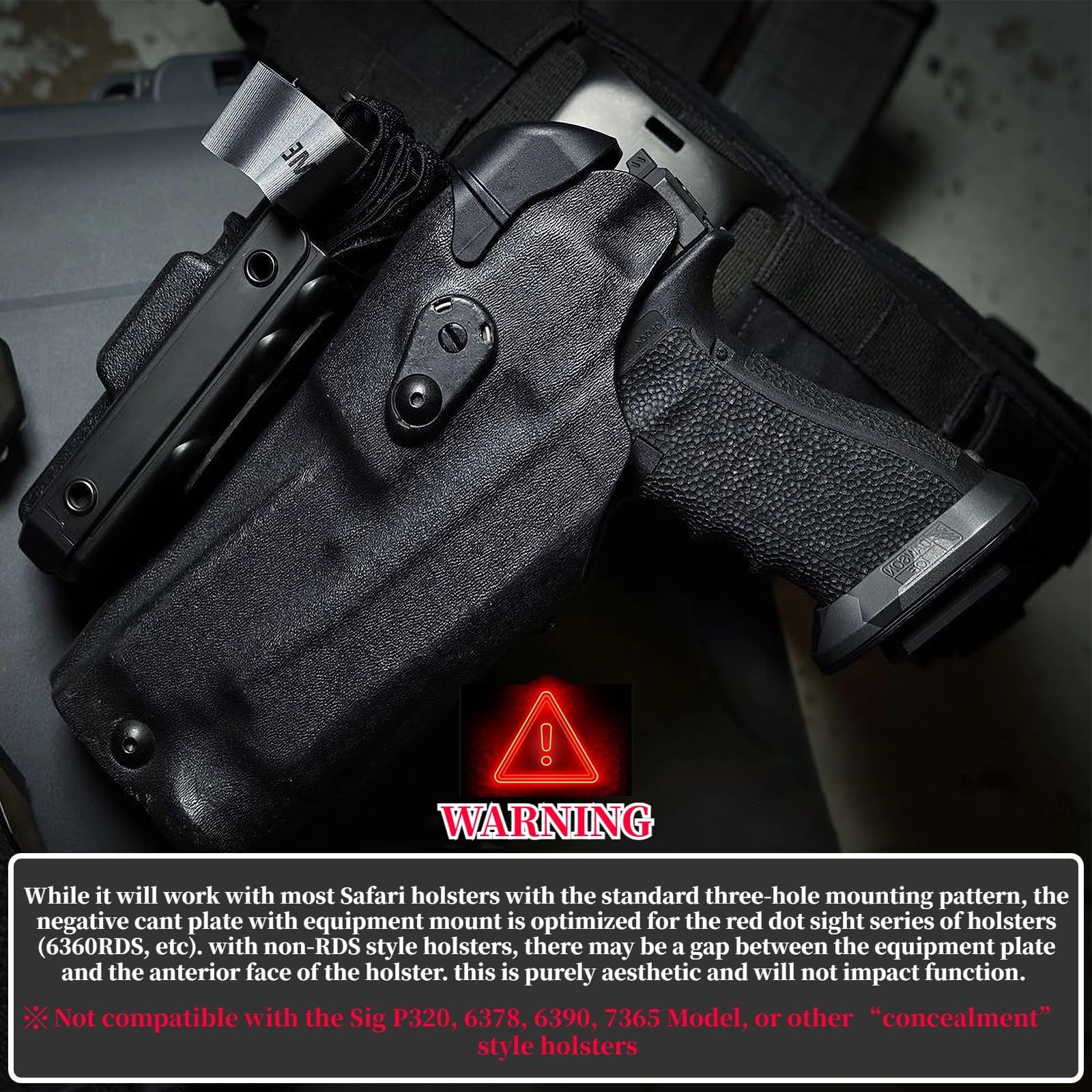 Tactical Holster Adapter Tourniquet Holder Mount, for Qls Quick Locking System Plate and Fork & Safari Holsters Standard 3-Hole Use (Right Hand Use)