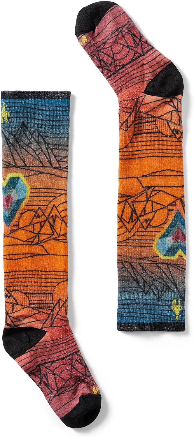 Smartwool Unisex Kids Junior Ski Zero Cushion Geo Peaks Print Over the Calf Socks (Little Kid/Big Kid)