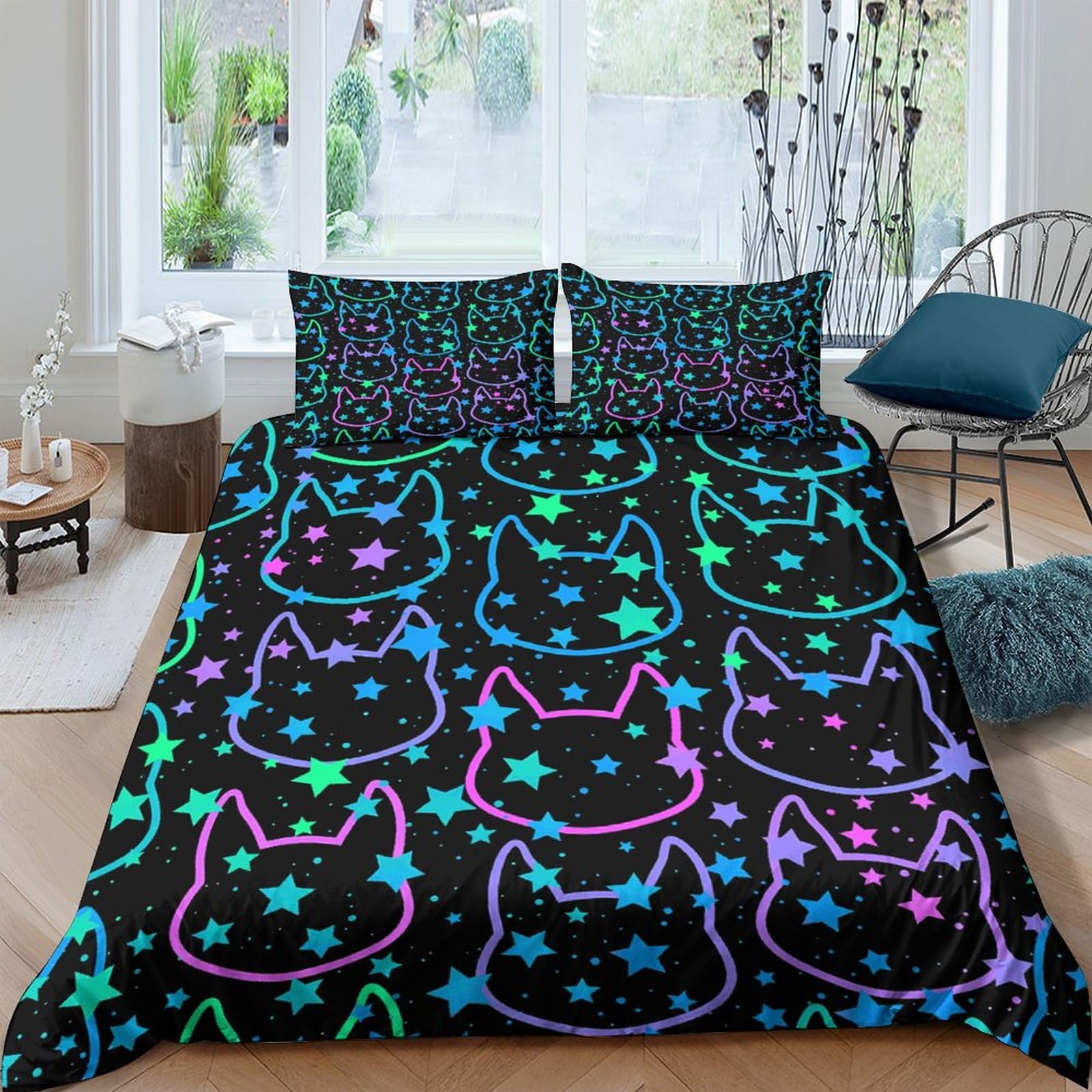 Housse de couette ciel étoilé 200x200 pour une chambre galaxie enfant et adulte