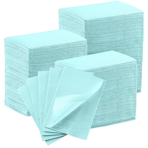 Miniatura 18 de JMU 50 Piezas Baberos Dentales, Baberos Dentales Desechables de 3 Capas Impermeables para Pacientes Cubiertas de Bandeja 13" x 18" Verde Verde,Negro