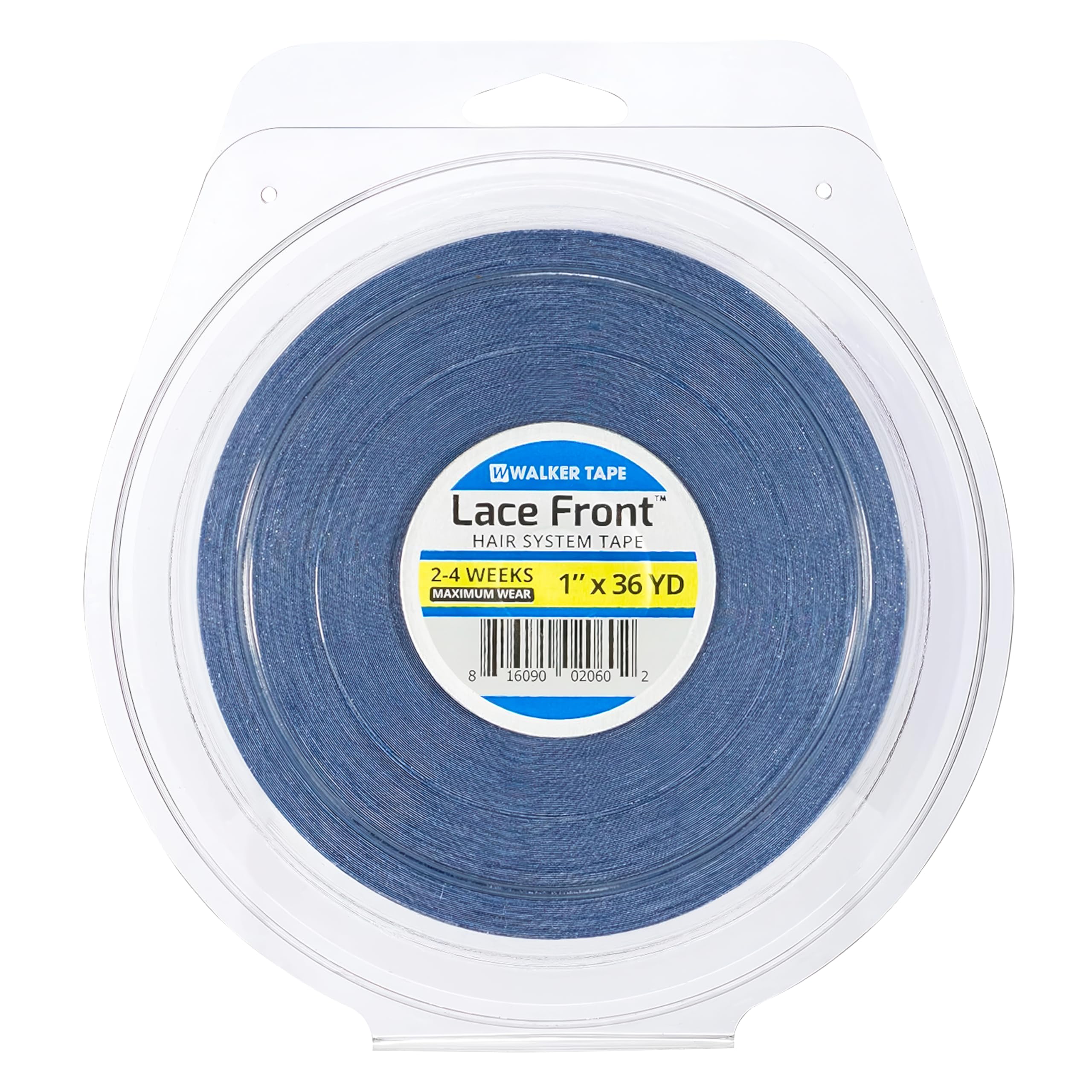 Walker Lace Front Support (Blue Liner Tape) Double Sided Adhesive Hair System Tape Full Roll for Wigs & Toupee (1 inch X 36 Yards)- Transparent