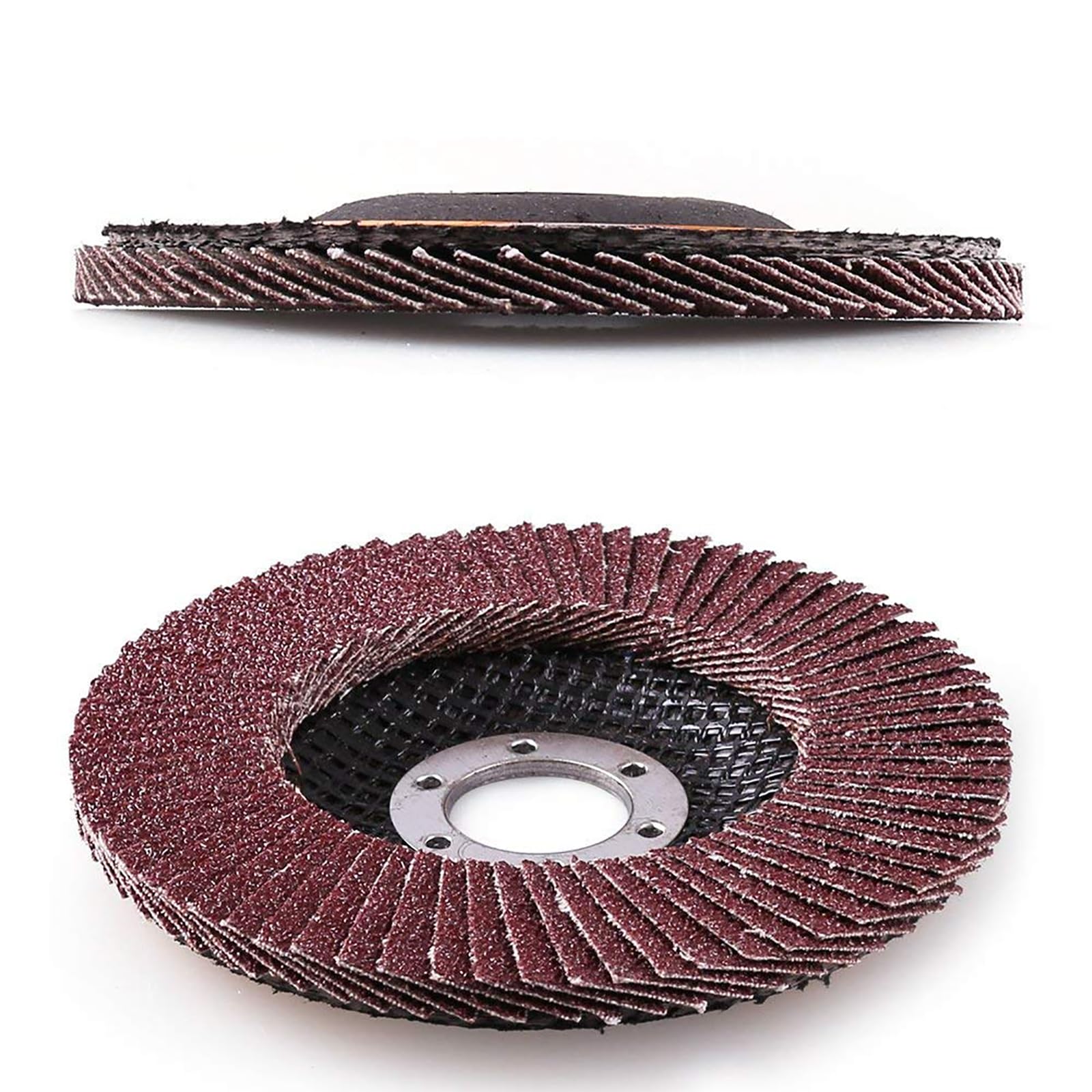 Nisorpa Set di ruote lamellari per levigatura, 50 dischi lamellari in ossido di alluminio da 115 mm, dischi lamellari abrasivi per smerigliatrici angolari