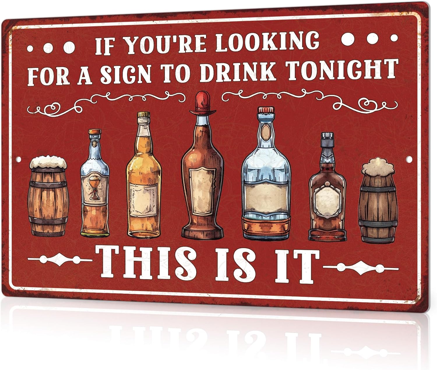 Putuo – Letrero de barra vintage, divertido letrero de metal con texto en inglés «I Only Drink on Days That Start with T», decoración artística de